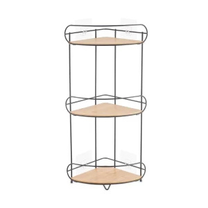 Полка для душа Lemer Nice угловая 3 яруса цвет дерево/черный