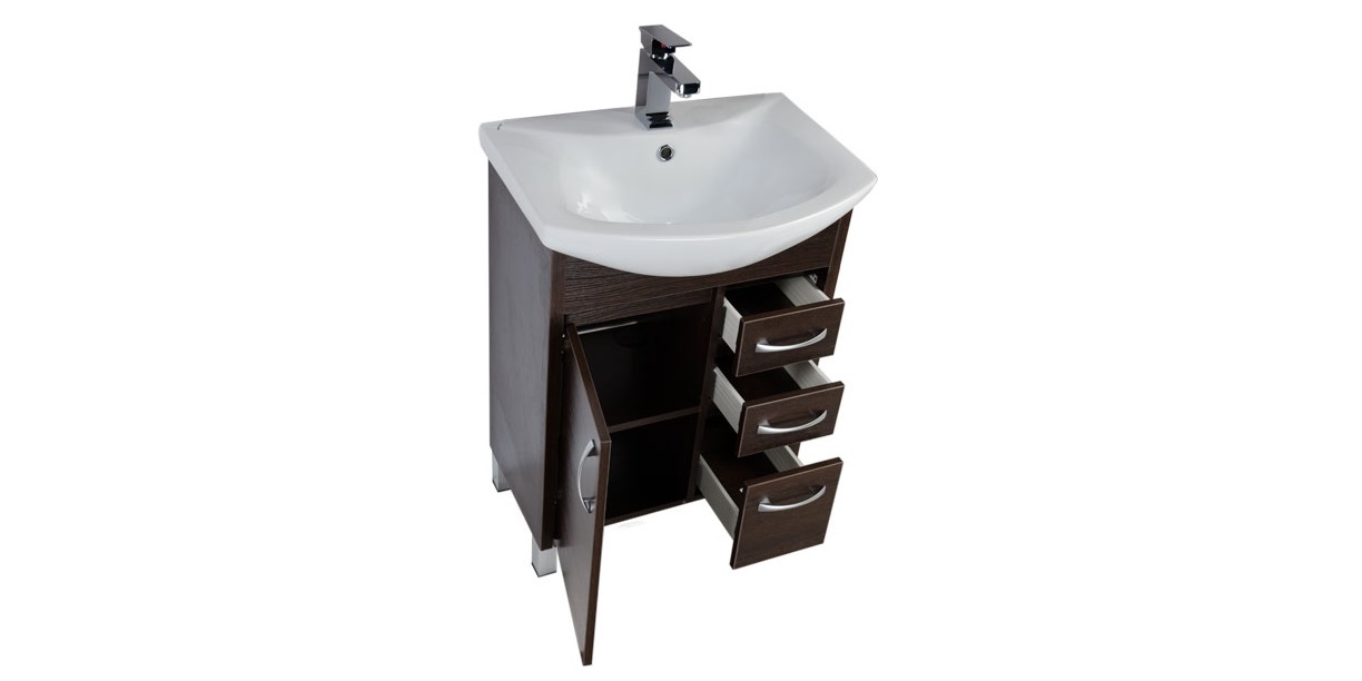 Комплект мебели Aquanet Донна 60 венге (1 дверца 3 ящика) 00168943 - Вид №5