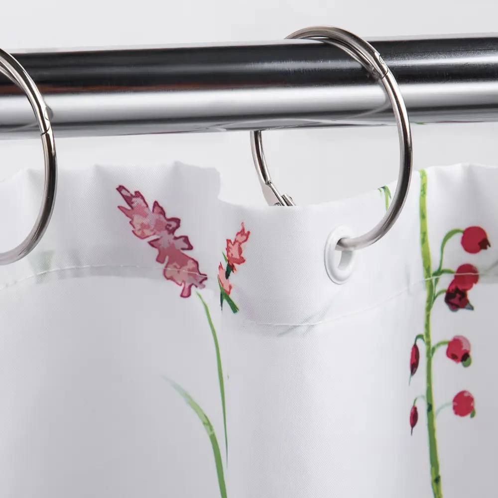 Штора для ванной Wess Meadow 180x200 см полиэстер цвет белый/зеленый STLM-2164016 - Вид №4