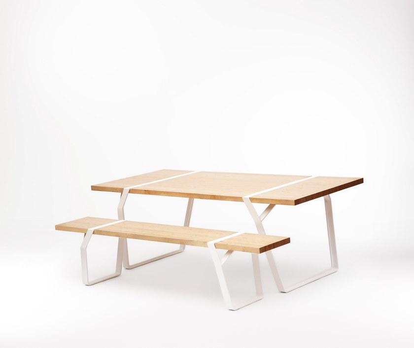 Ross Gardam Скамейка из стали и дерева Flint sun-id-1460226 - Вид №4