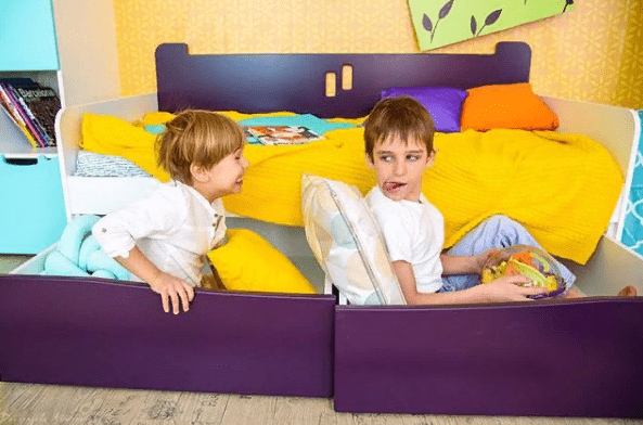 Детский диван-кровать с 2 ящиками "Лежебока Бобби" МАНДАРИН ЧУДИКИ 178782 Розовый Santreyd  - Вид №6