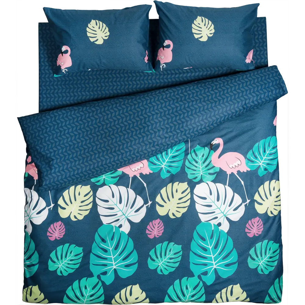 Комплект постельного белья Amore Mio Экзотика двуспальный сатин разноцветный STLM-2013891