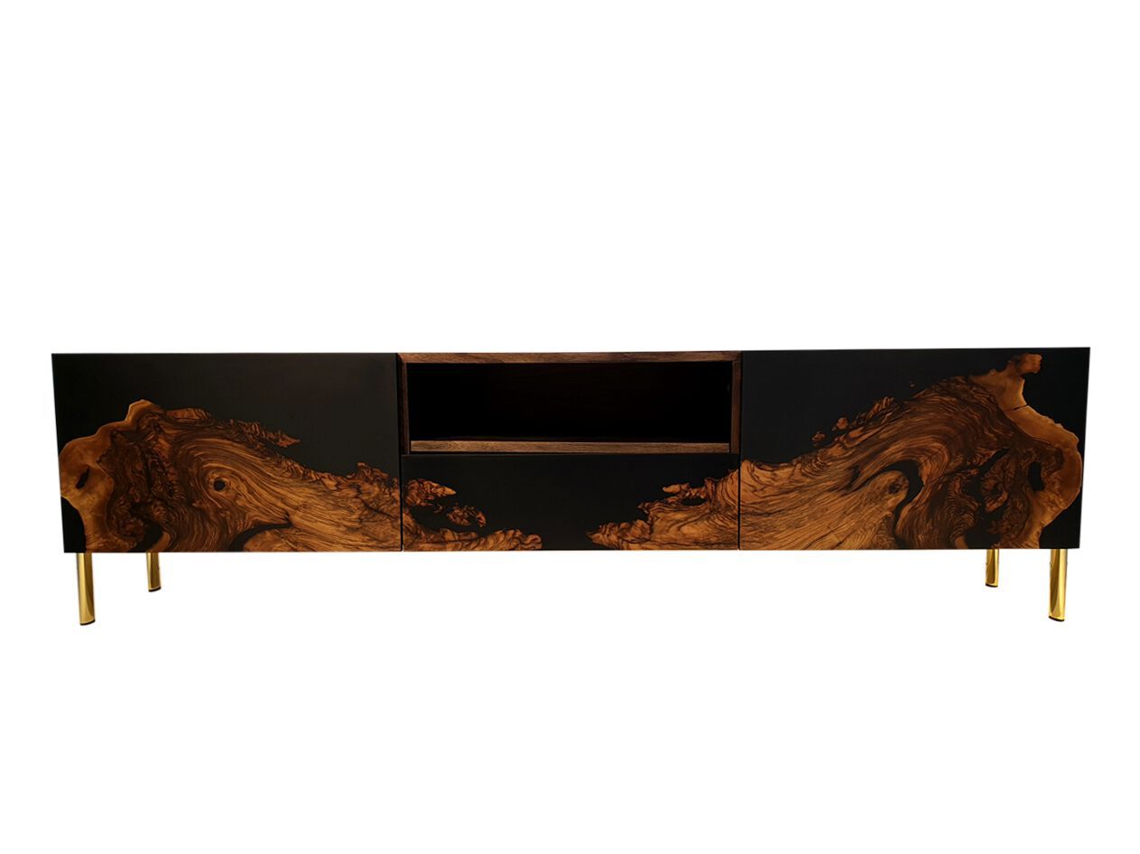 Мебель для телевизора из смолы и орехового дерева Legnor LEG2408783 ARCH-00009491