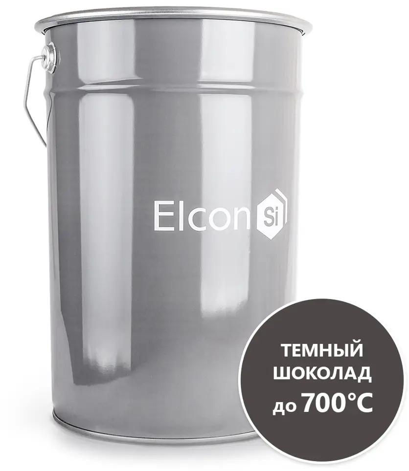 90287534 Эмаль термостойкая матовая Elcon Max Therm 00-00003968 цвет коричневый 25 л STLM-0856063