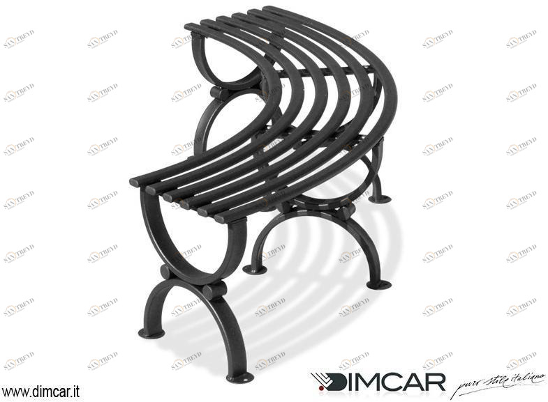 DIMCAR Изогнутая модульная скамья из металла в классическом стиле без спинки Elite 297