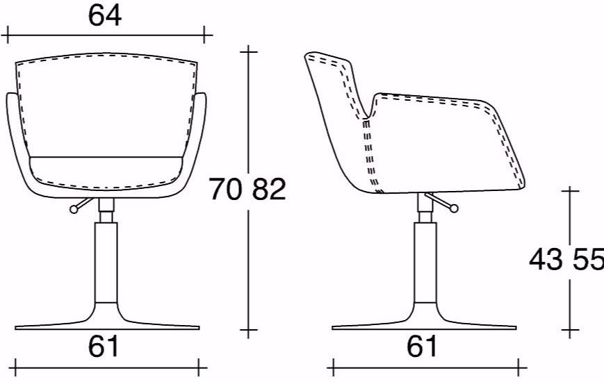 TALIN Поворотное кожаное кресло с подлокотниками для залов ожидания Nubia sun-id-1465500 - Вид №1