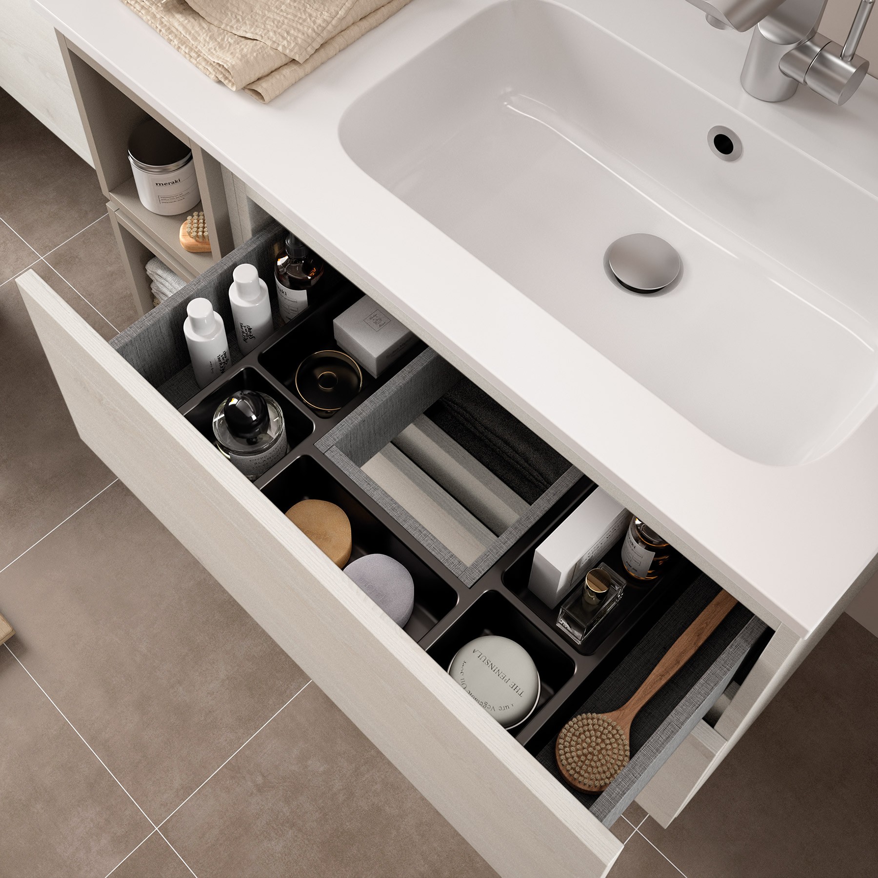 23325 SALGAR Мебель для умывальника FUSSION LINE 800 SBIANCATO с 2 ящиками 797 x 540 x 450 мм Sbiancato - Вид №4