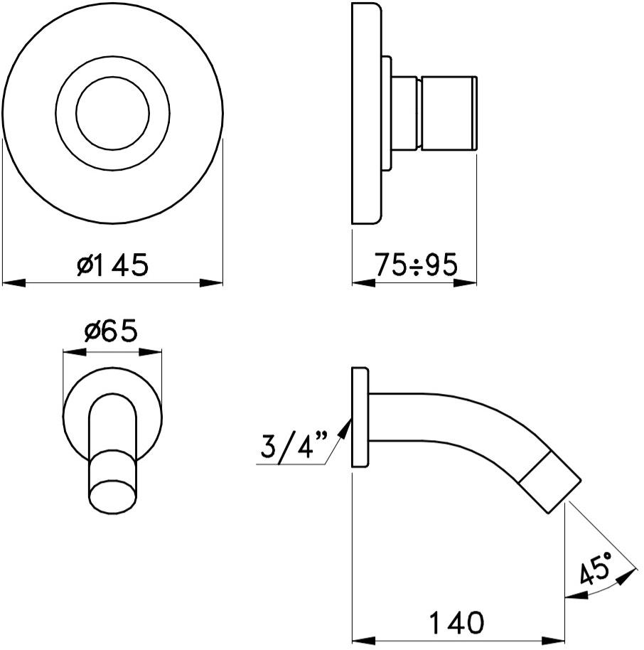 RUBINETTERIE STELLA Смеситель для ванны однорычажный Bamboo sun-id-1403506 - Вид №1