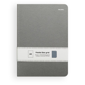 446594 Блокнот для записей "Ash grey" A5, 128 стр., в точку Falafel books