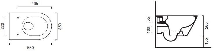 1vs55nrbo Подвесной унитаз настенный Белый CERAMICA CATALANO Gold & silver Италия - Вид №7