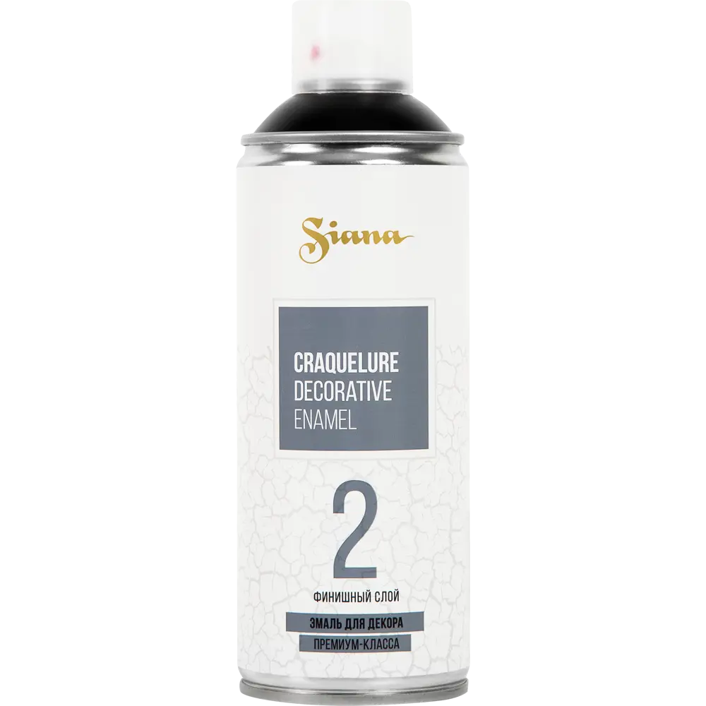 SIANA Craquelure - аэрозольная краска с эффектом кракелюра, черная 520 мл 82461822 STLM-0027658 - Вид №1