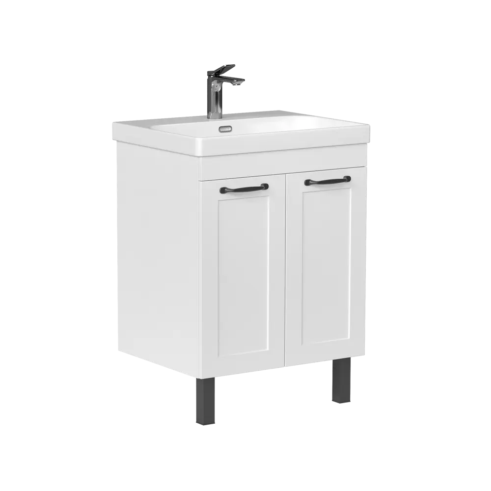 Тумба под раковину напольная Гала 60x56x47.6 см цвет белый Santreyd STLM-2128265 - Вид №3