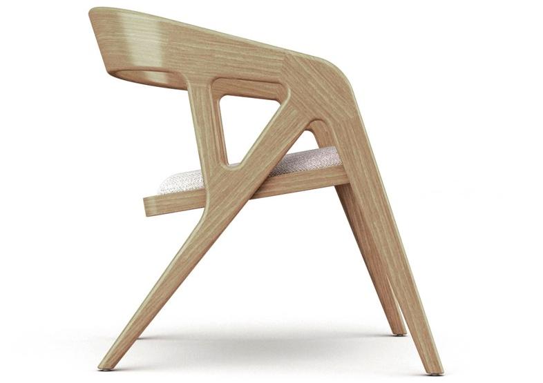 Prieto Studio Кресло из дерева с подлокотниками  Bra001  - Вид №4