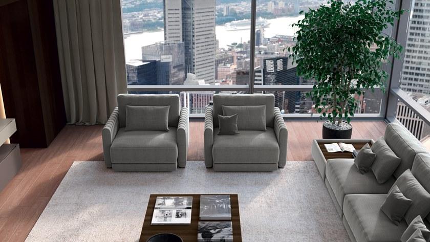 Febal Casa Модульный тканевый диван с полкой для журналов Softcase sun-id-1501311 - Вид №3