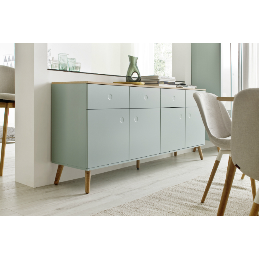 Сервант Tenzo Dot, 86х192х43 см, дуб, зеленый 1678676 - Вид №1