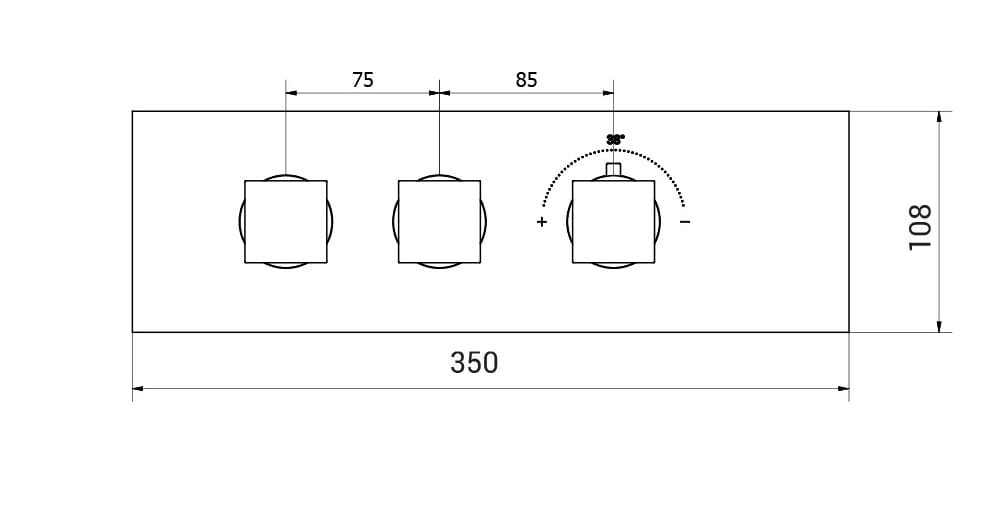 Термостатический смеситель для душа с 3 отверстиями Aquademy Square ARCH-00110309 - Вид №2