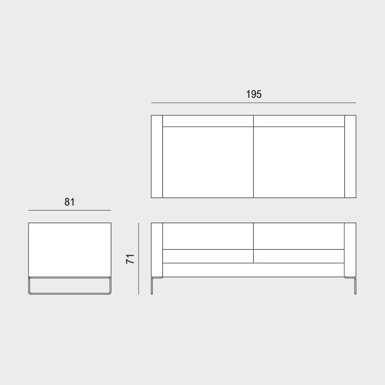 3-местный кожаный контрактный диван Viganò Cubiko ARCH-00140645 - Вид №4