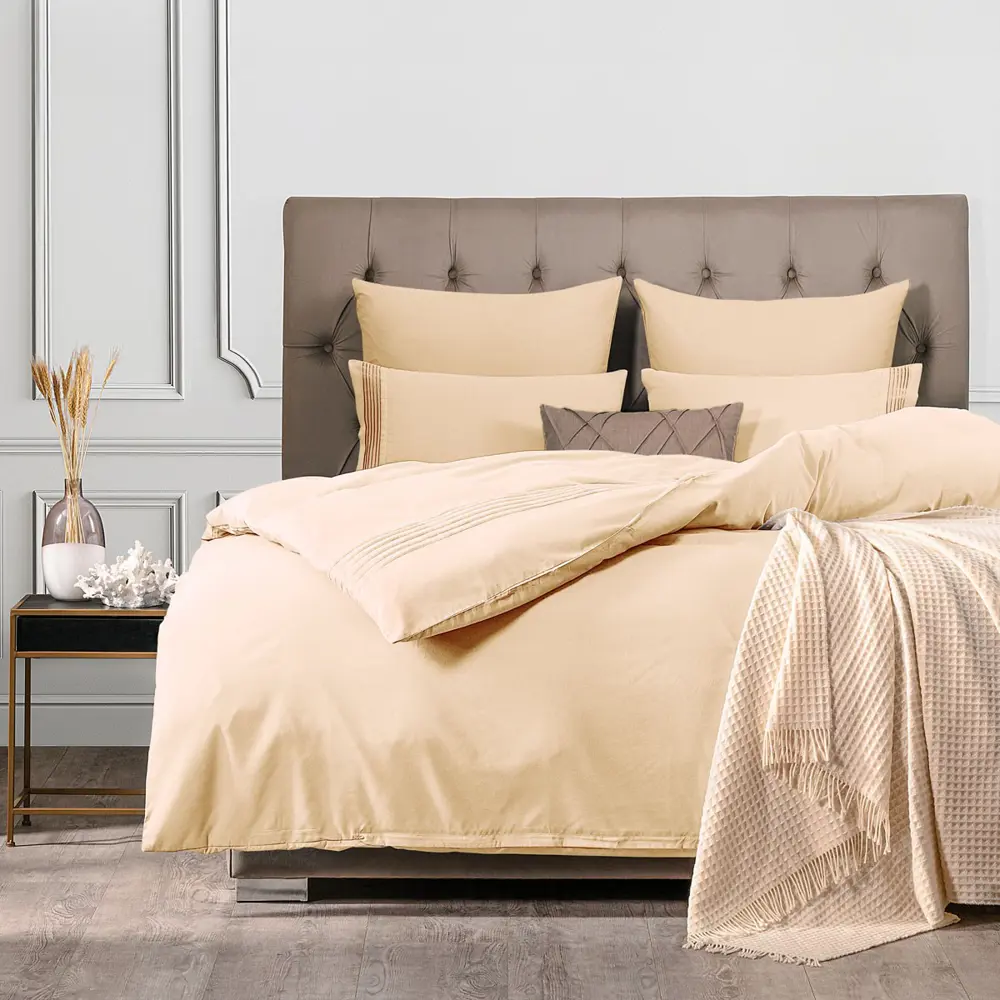 91475491 Комплект постельного белья Sleep iX Миоко pva942004 евро, бамбук, белый STLM-1069075