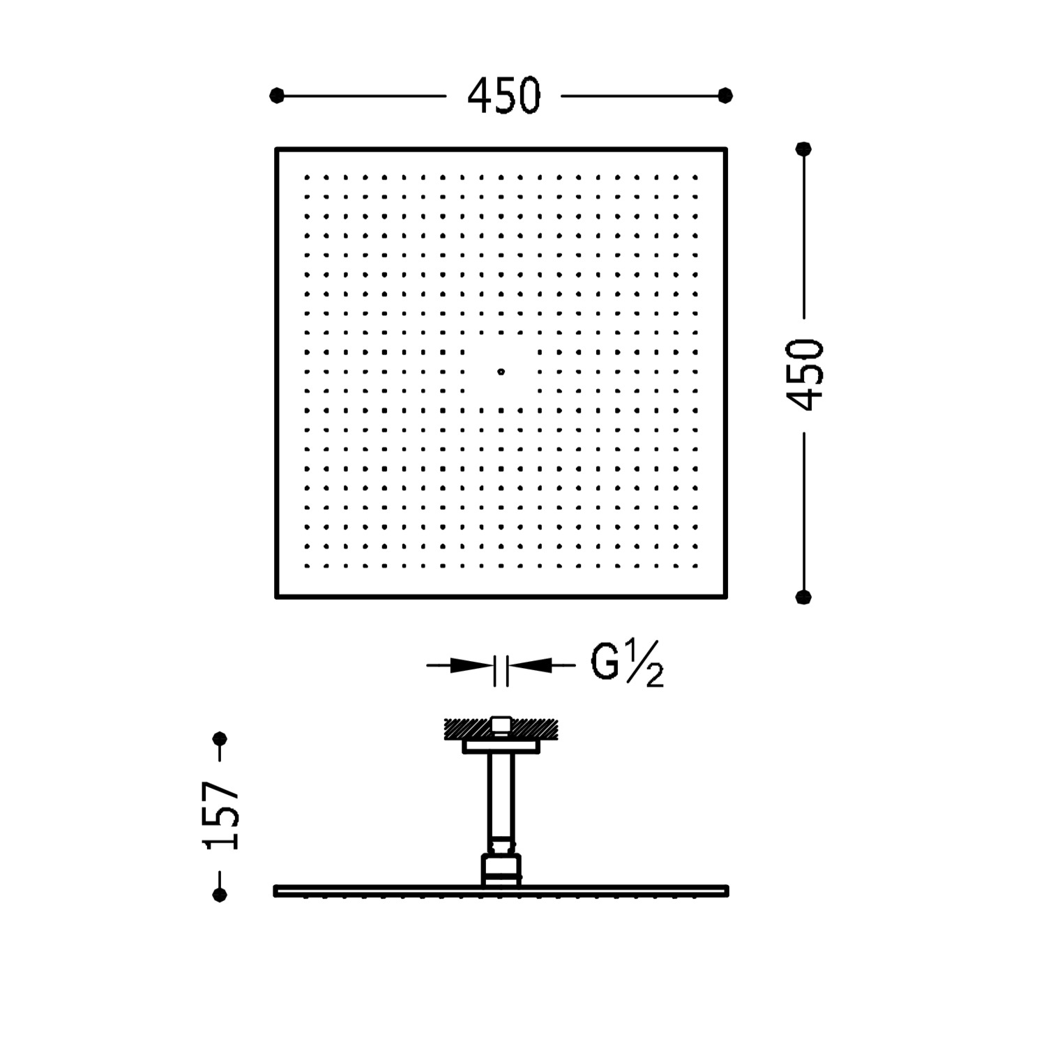 Потолочный кронштейн с регулируемой насадкой для душа-03443205 TRES RICAMBI - Вид №1