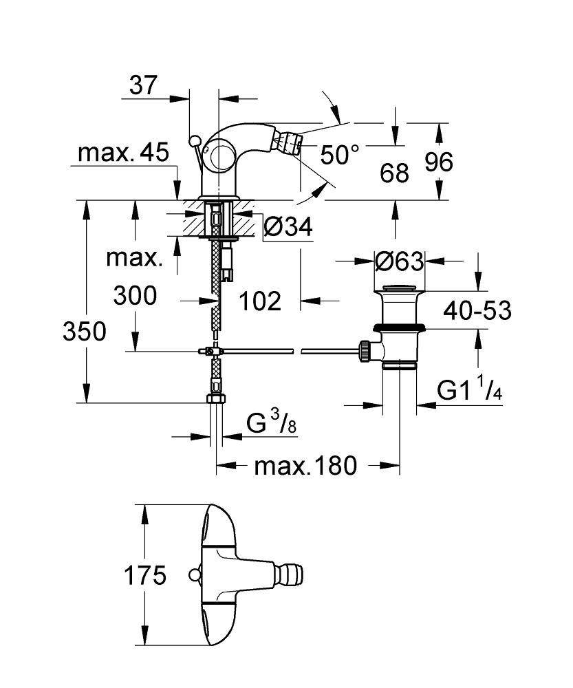 24030000 Смеситель для биде Grohe хром  - Вид №1