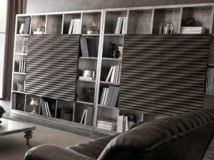 CorteZari Книжный шкаф с серебряным листом Zoe gold 536