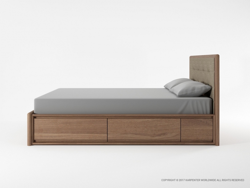 443_1032 Двуспальная кровать с тканевым изголовьем Karpenter Circa17 - Вид №2