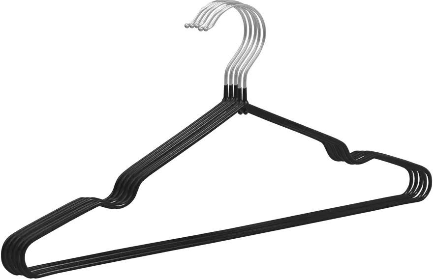 91789620 Плечики 5 шт Butler 40x19.5x0.4 см металл и пвх цвет черный STLM-1078987