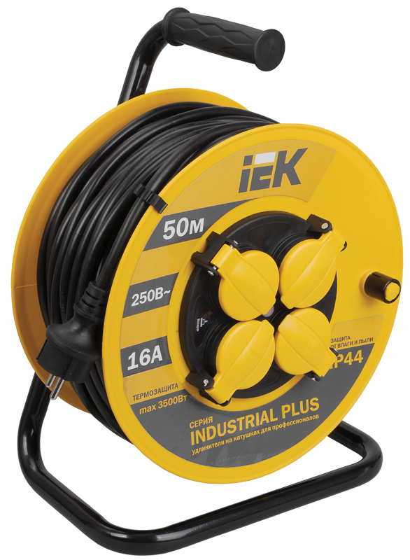 WKP15-16-04-50-44 Катушка ук50 с т/з 4 места 2р+pе/50метров 3х1,5мм2 ip44 "industrial plus" ITK Santreyd 