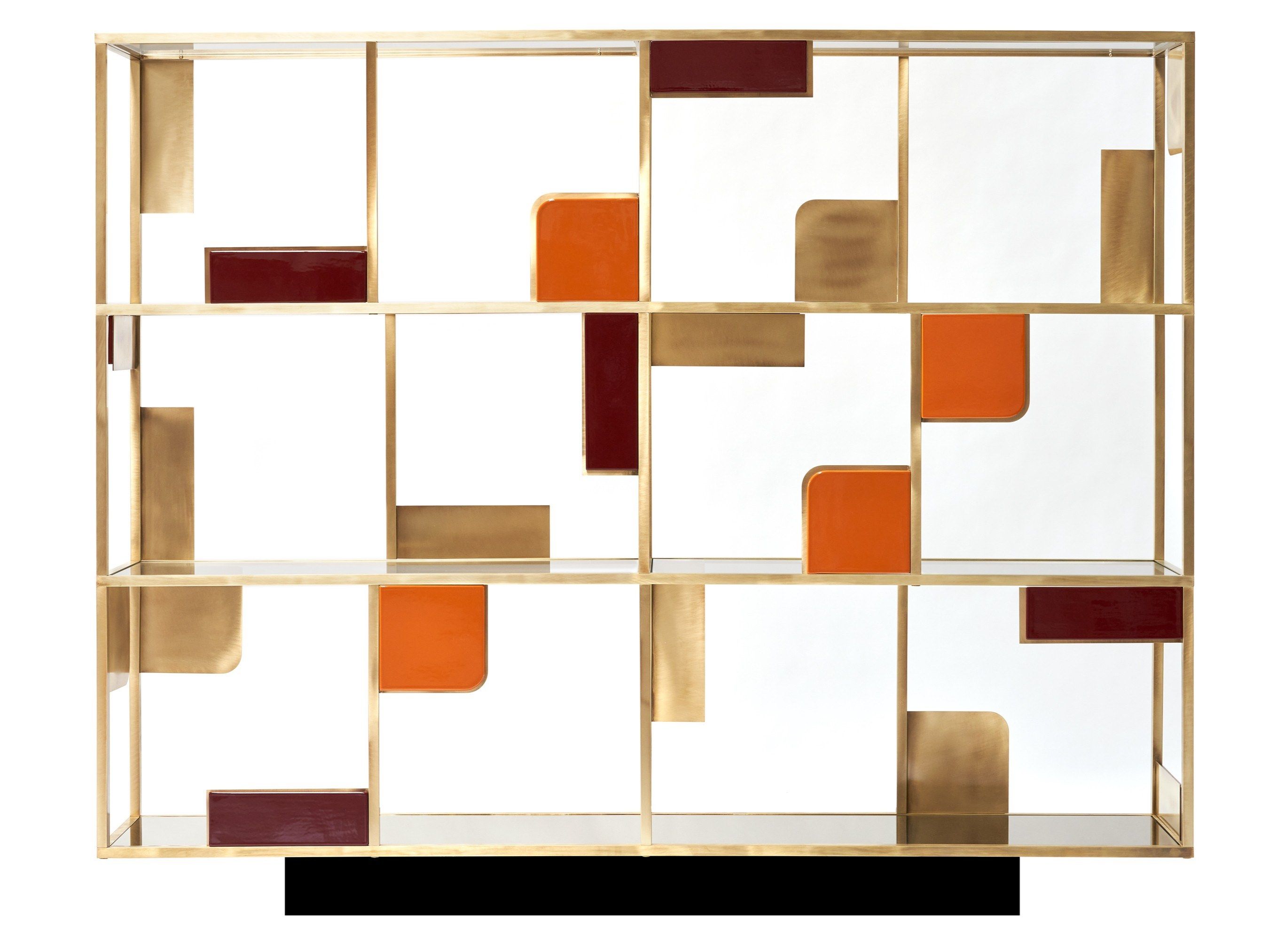 Латунный двухсторонний самонесущий книжный шкаф MARIONI ARCH-00106283