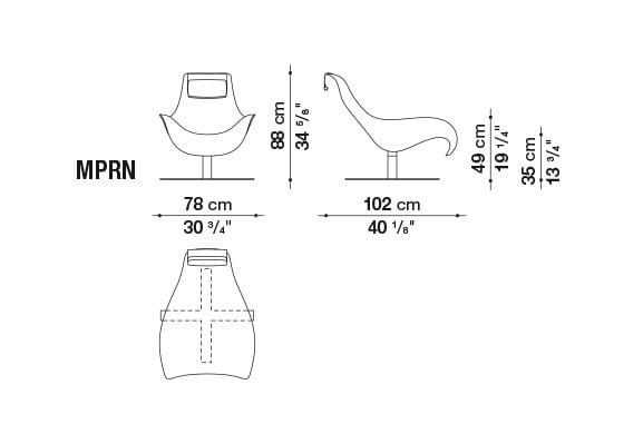 Кожаное кресло B&B Italia Mart ARCH-00100869 - Вид №3