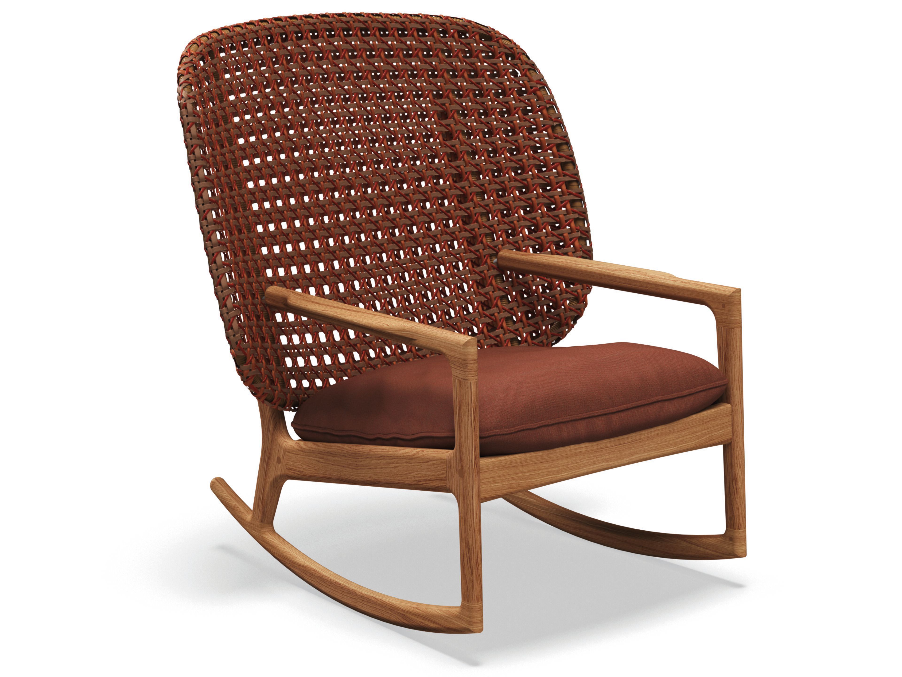 Плетеное кресло-качалка из тикового дерева с подлокотниками Gloster ARCH-00002857 - Вид №4