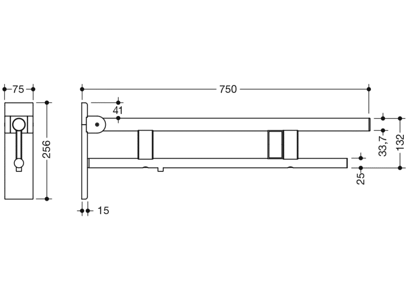 900.50.21240 Опорная рейка Duo, исполнение b HEWI Stützen  - Вид №1