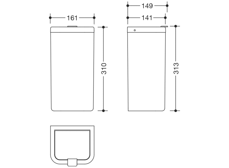477.05.20499 Санитарная мусорная корзина HEWI Neuheiten SAN  - Вид №16