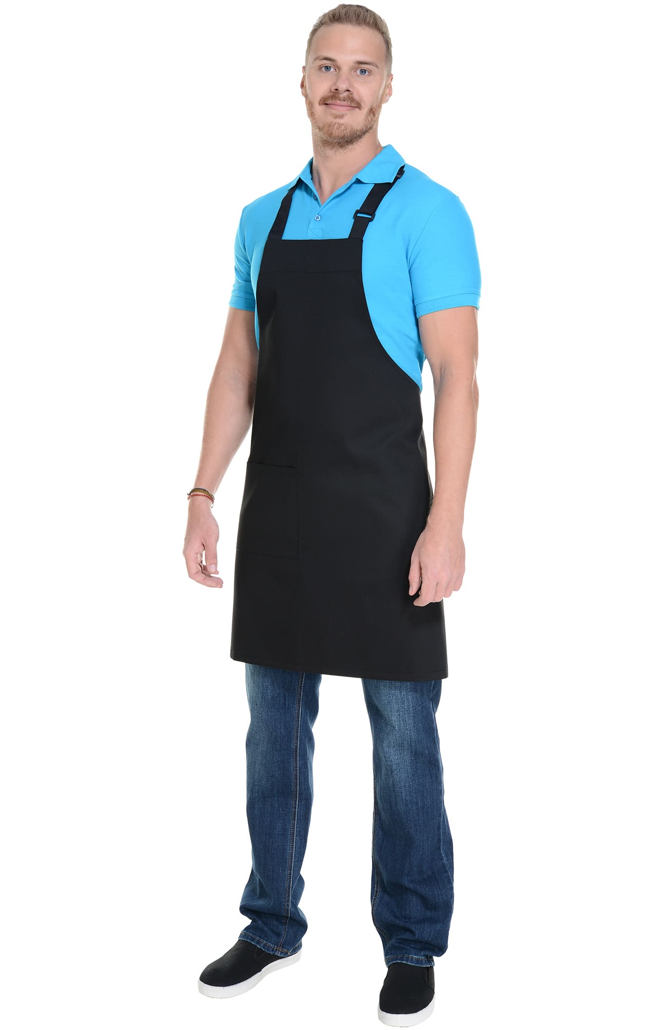 60125 Фартук с нагрудником black (черный) HORECA  Одежда для официантов  размер  - Вид №7