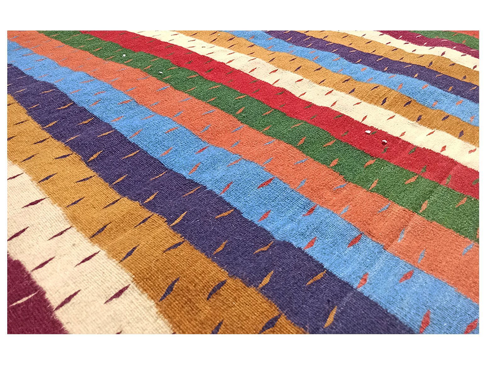 Полосатый шерстяной ковер ручной работы Eugenia Pinna Ambisues ARCH-00085141 - Вид №1