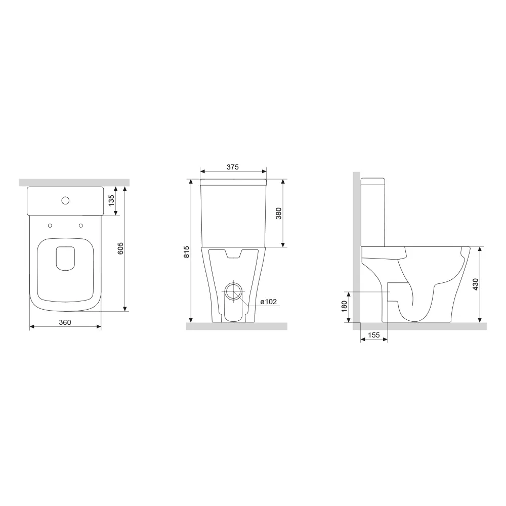 Унитаз-компакт AM.PM Struktura с системой Flash Clean и двойным сливом 87021105 STLM-1373165 - Вид №6