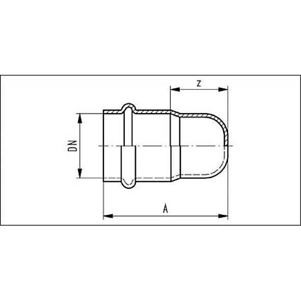 691301108 SANHA 91301 пресс-фит. нерж.сталь, заглушка ВПр 108,0 мм  - Вид №1