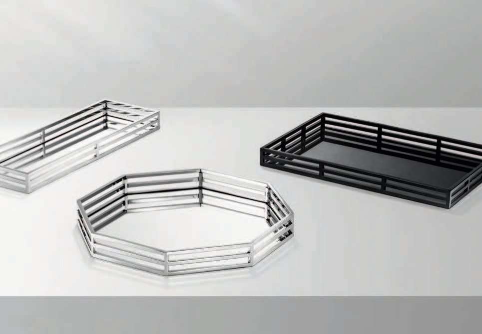 Поднос металлический 36х56 см черный Tray Giacomo EICHHOLTZ ЗЕРКАЛЬНЫЕ 00-3883288 Черный  - Вид №3