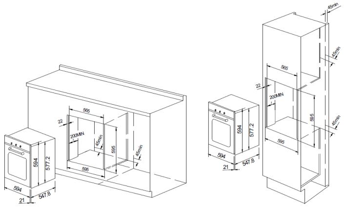 1319574 Электрический духовой шкаф Graude BK 60.2 S черный STDN-0089321 - Вид №2