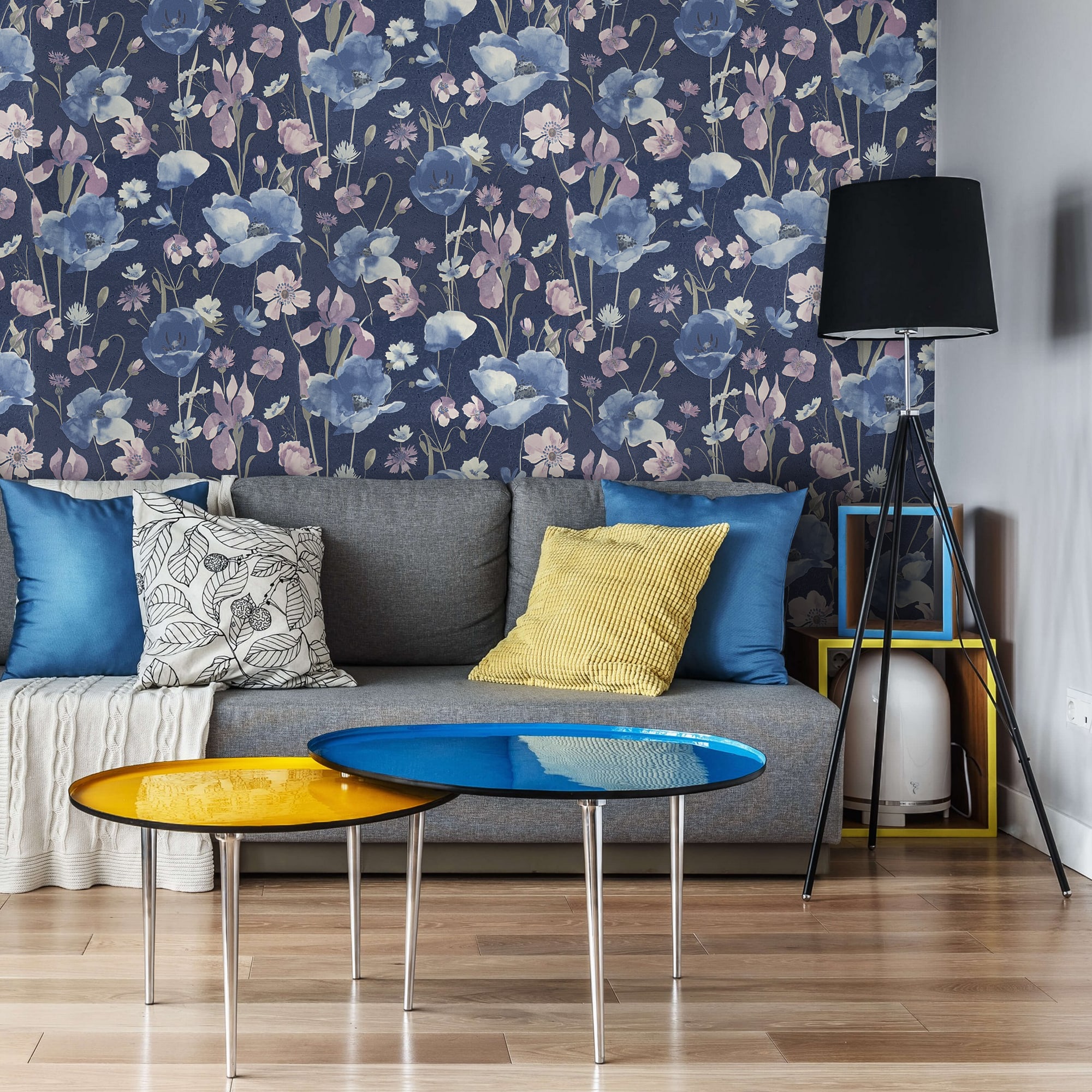 82938366 Обои виниловые синие 0.53 м 350 11 Фактура Santreyd - Вид №3