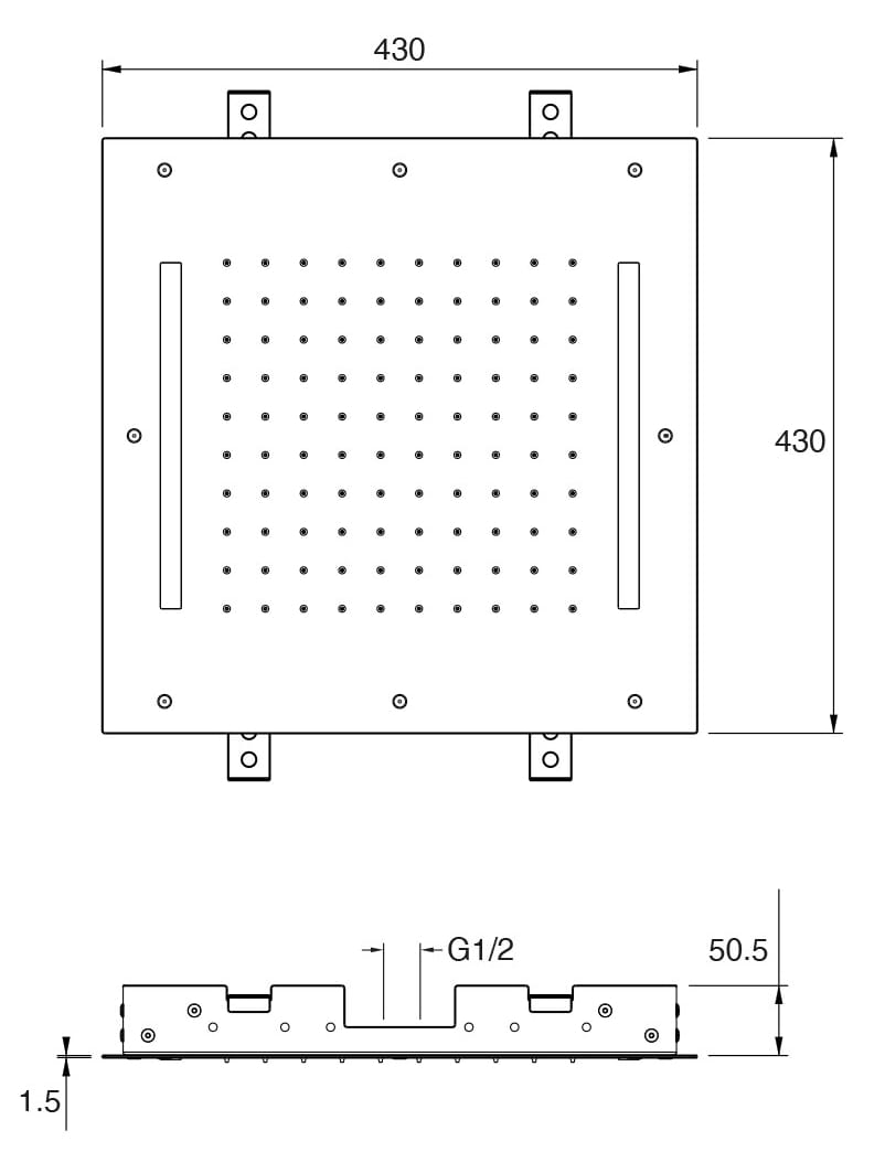 Квадратная насадка для душа с подсветкой CRISTINA Rubinetterie насадки для душа с освещением-Shower &amp ARCH-00143840 - Вид №2