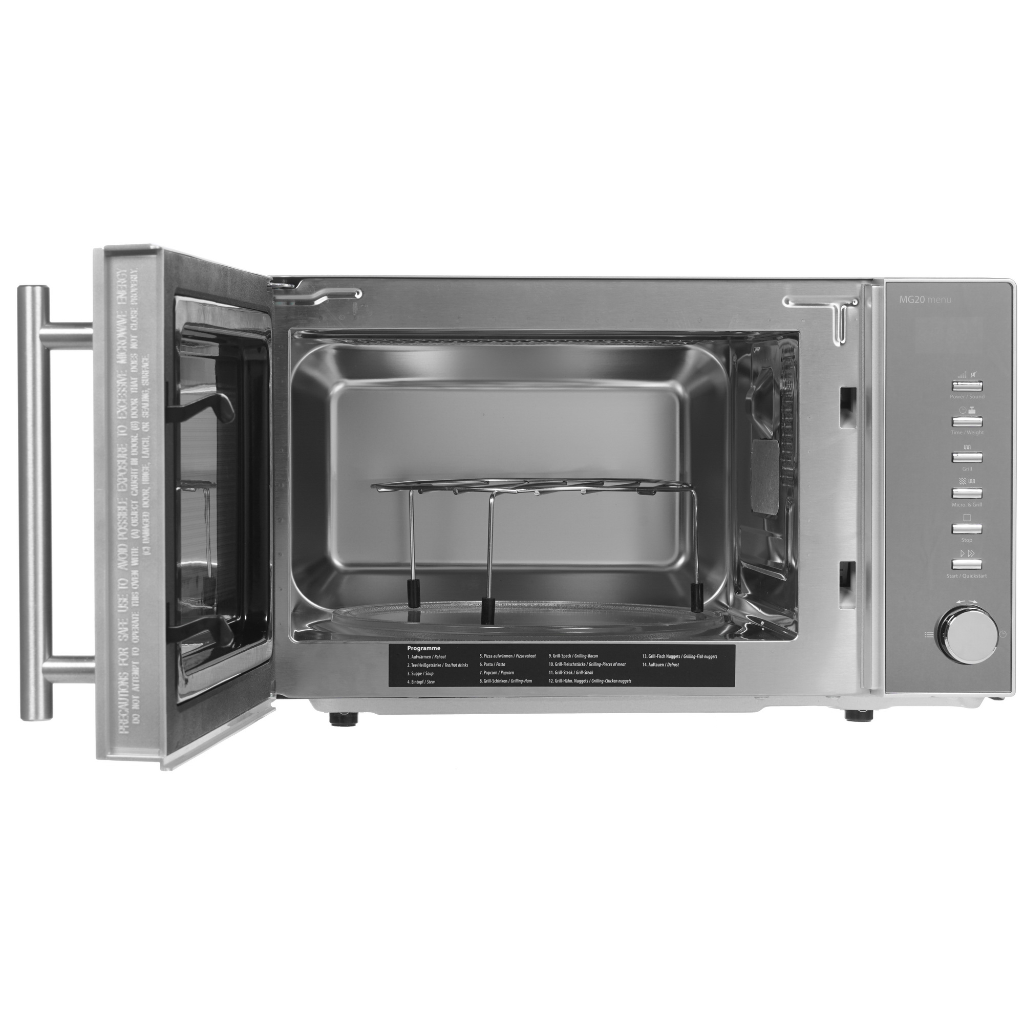 1117029 Микроволновая печь CASO MG 20 Menu зеркальный, серебристый STDN-0076890 - Вид №3