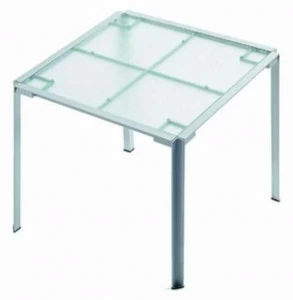 Alias Квадратный садовый стол из нержавеющей стали и стекла Green