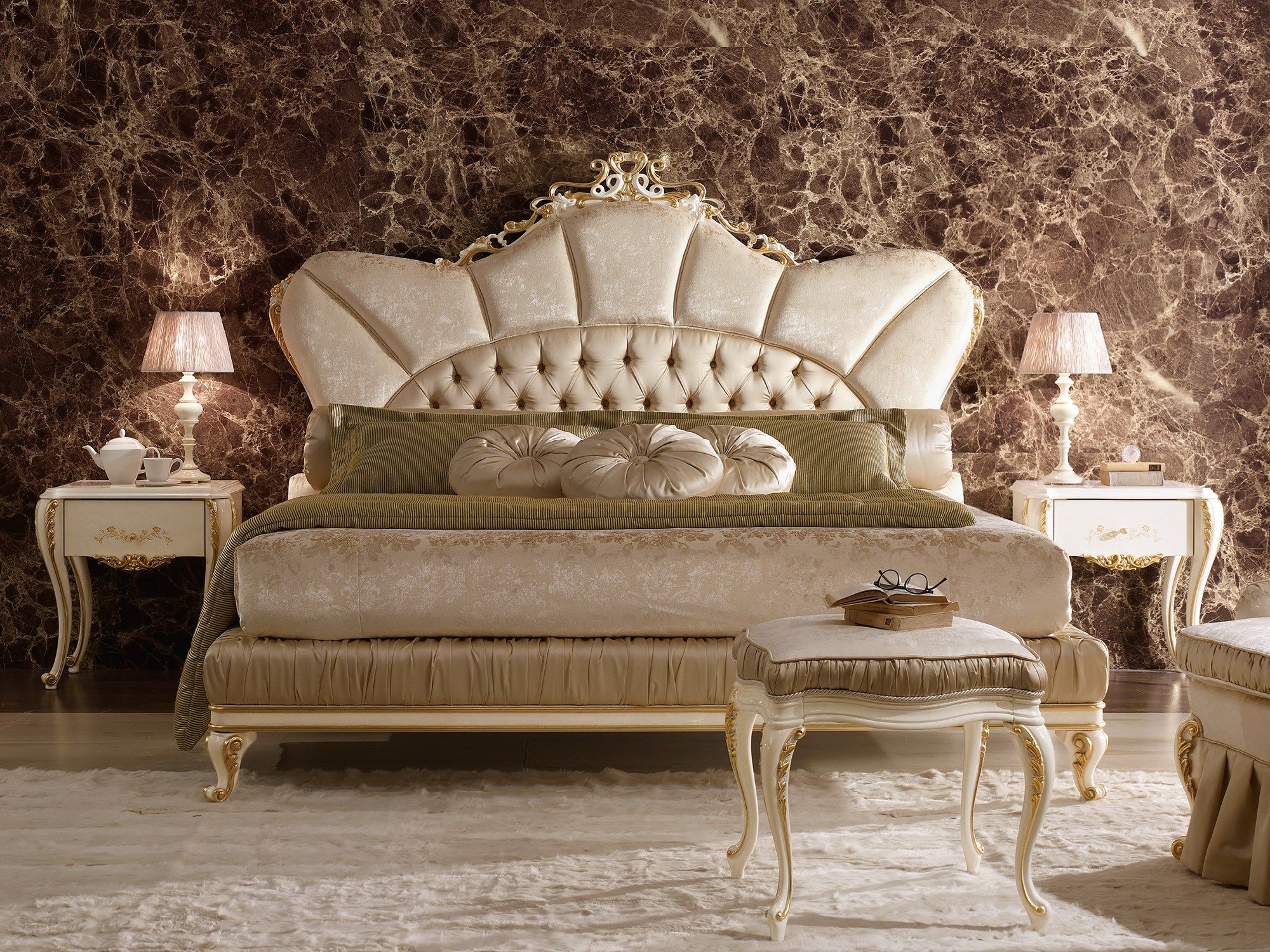 Двуспальная кровать с мягким изголовьем A.R. Arredamenti Ricasoli ARCH-00099457 - Вид №1