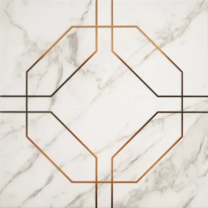 Вставка напольная Marble 42х42 см цвет белый 82109598 STLM-2036495