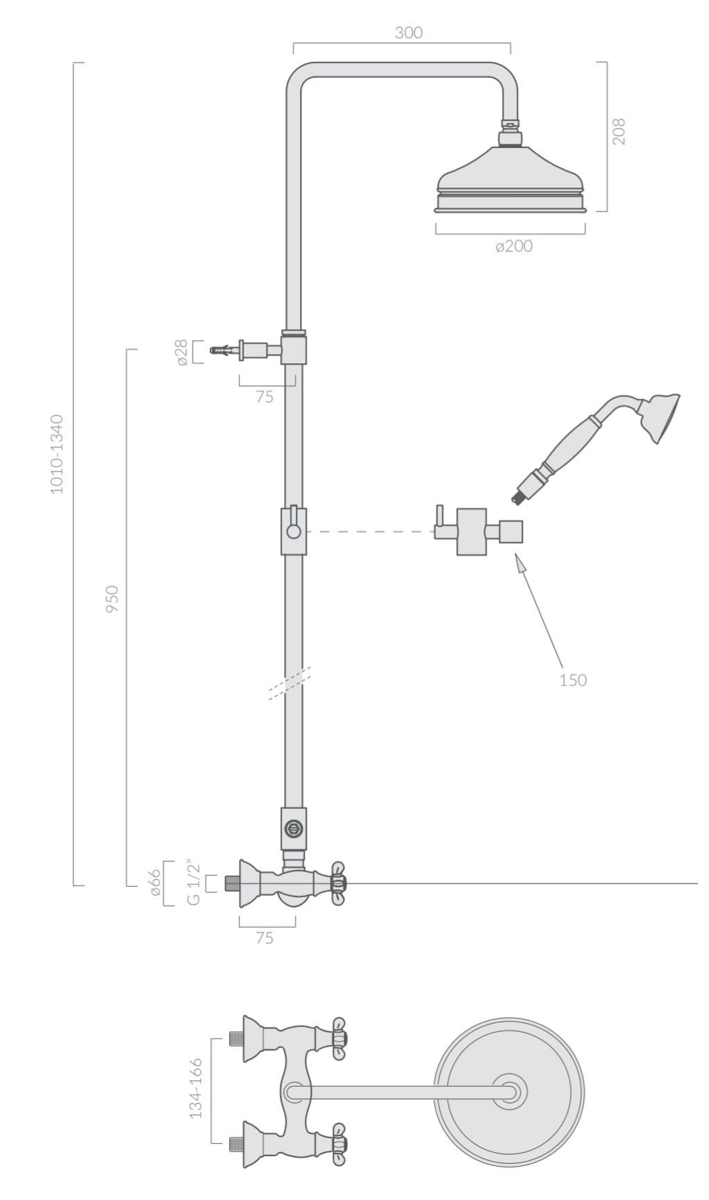 Настенная душевая колонна с душем Galassia ETHOS ARCH-00090577 - Вид №2
