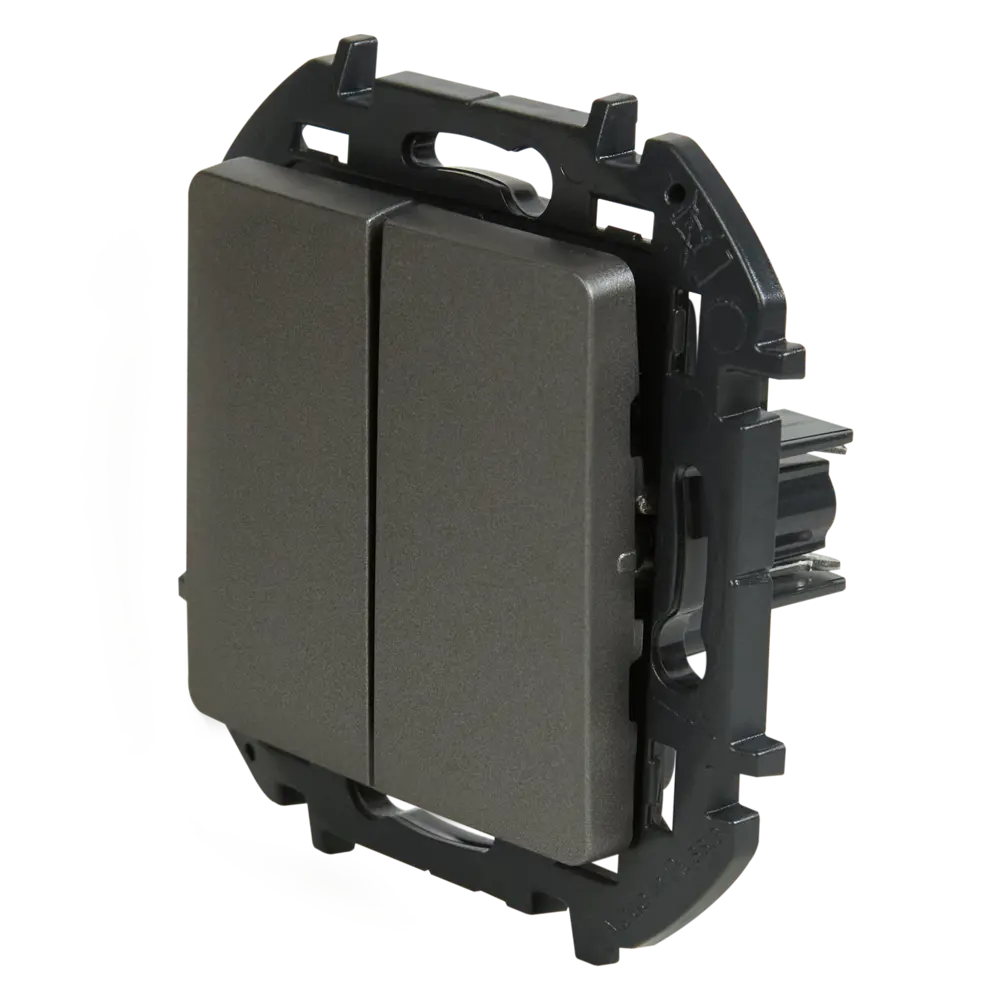 LEXMAN LILIAN — двухклавишный переключатель скрытого монтажа в цвете «Титан» 86761705 STLM-1105662 - Вид №1