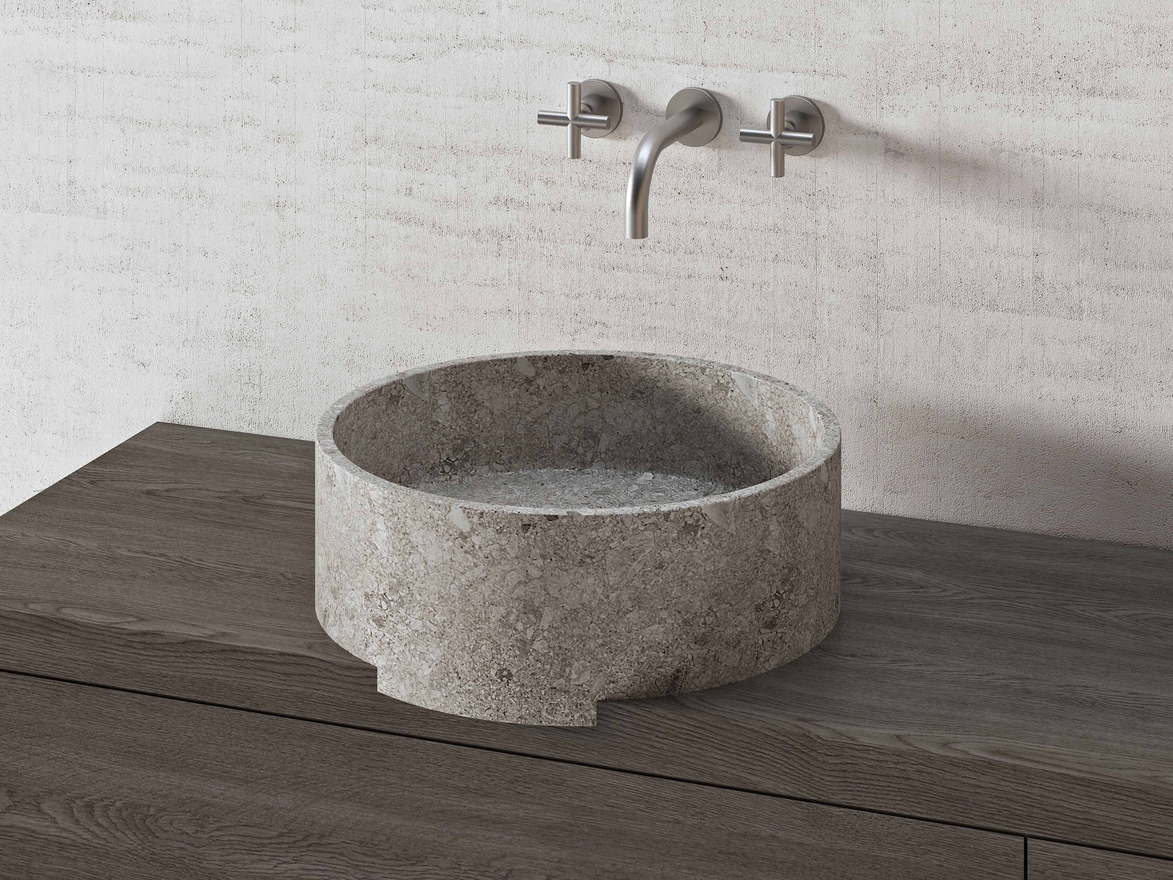 Круглый умывальник из натурального камня Davani Parallel ARCH-00144556