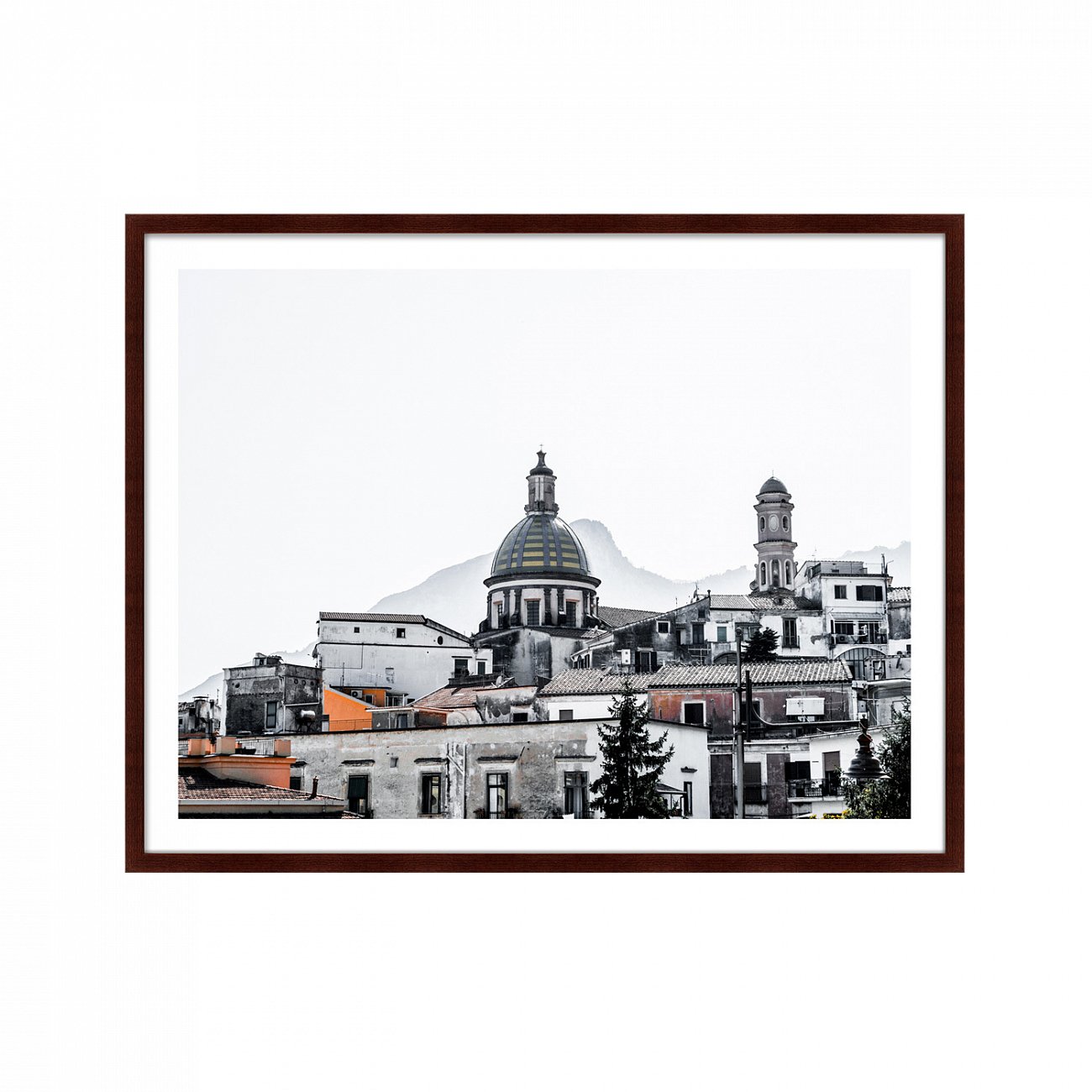 Фотокартина в деревянной раме 130х102 см Italian rooftops КАРТИНЫ В КВАРТИРУ  264724 Белый;коричневый;разноцветный  - Вид №1