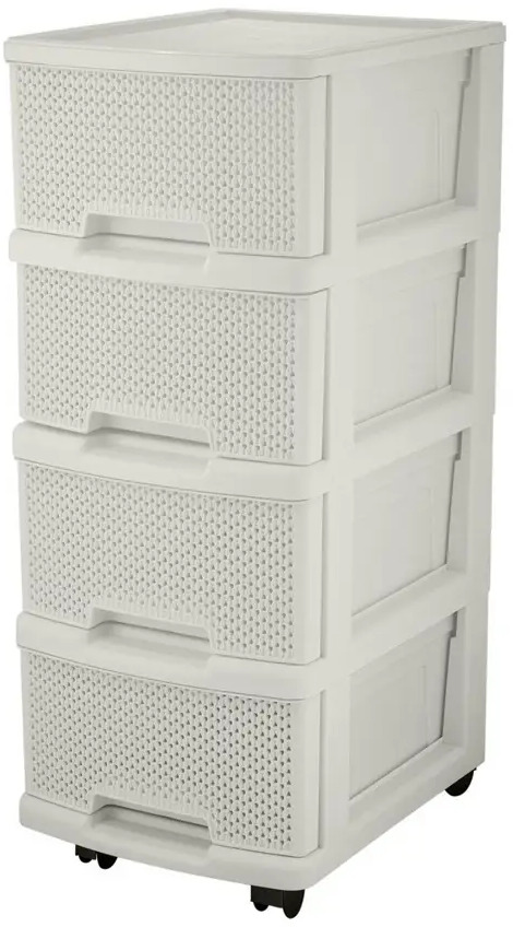 91582906 Комод Keeplex Kl379422048 4 ящика 37x30x69 см полипропилен цвет белый STLM-1086659
